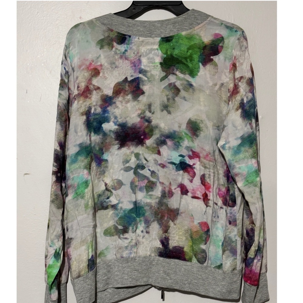 Aldo Martins Cap Juluca Floral Watercolor Zip Up Jacket semi sheer Sz 12 Spain - Picture 2 of 10